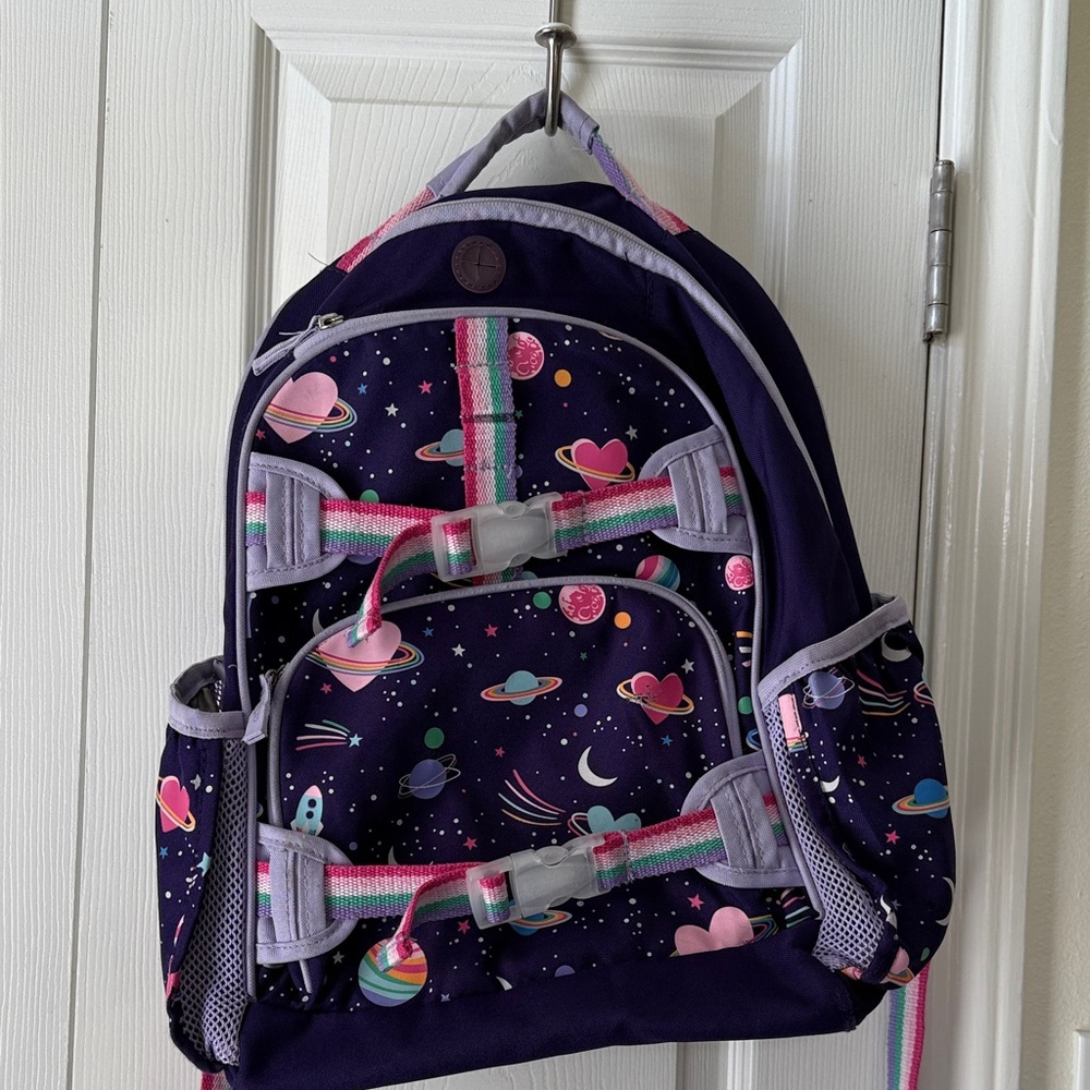 Mackenzie XL Rainbow Heart Galaxy Glow in the dark backpack